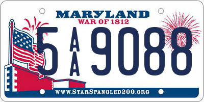 MD license plate 5AA9088