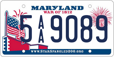 MD license plate 5AA9089