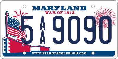 MD license plate 5AA9090