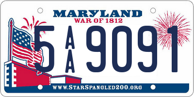 MD license plate 5AA9091