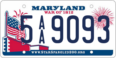 MD license plate 5AA9093