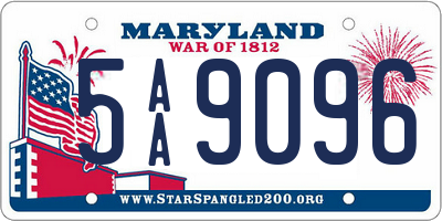 MD license plate 5AA9096