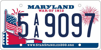 MD license plate 5AA9097