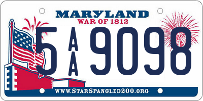 MD license plate 5AA9098