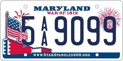 MD license plate 5AA9099