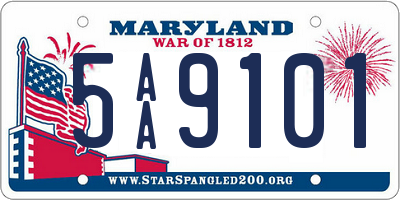 MD license plate 5AA9101