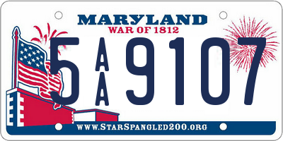 MD license plate 5AA9107