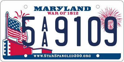 MD license plate 5AA9109