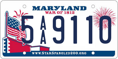 MD license plate 5AA9110