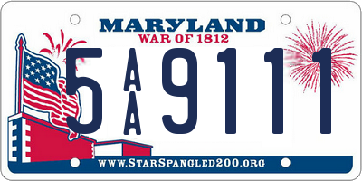 MD license plate 5AA9111