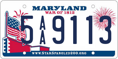 MD license plate 5AA9113