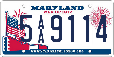 MD license plate 5AA9114