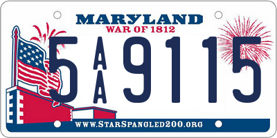 MD license plate 5AA9115