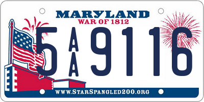 MD license plate 5AA9116