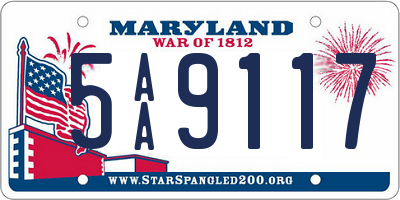 MD license plate 5AA9117