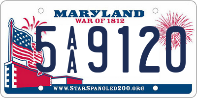 MD license plate 5AA9120