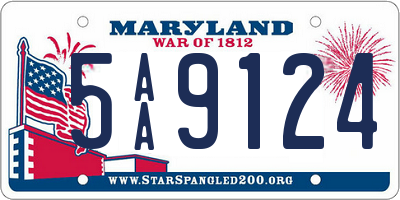 MD license plate 5AA9124