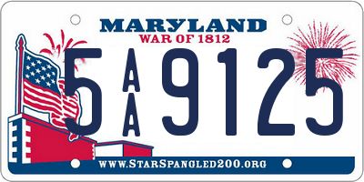 MD license plate 5AA9125