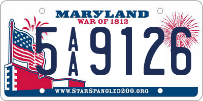 MD license plate 5AA9126