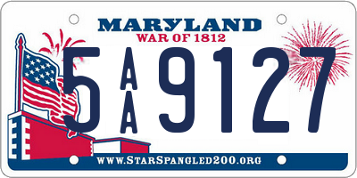 MD license plate 5AA9127