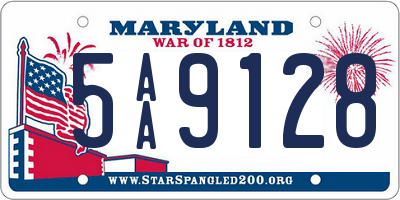 MD license plate 5AA9128