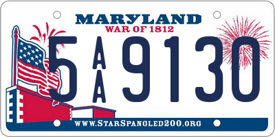 MD license plate 5AA9130