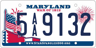 MD license plate 5AA9132