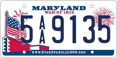 MD license plate 5AA9135