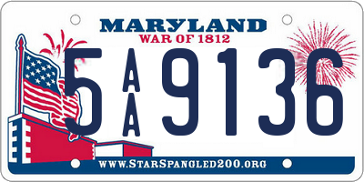 MD license plate 5AA9136