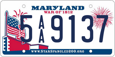 MD license plate 5AA9137