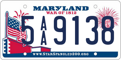 MD license plate 5AA9138