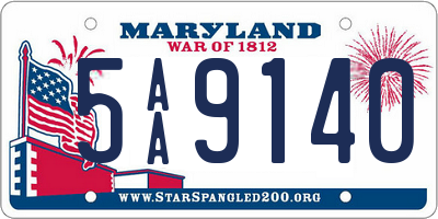 MD license plate 5AA9140