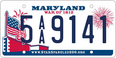 MD license plate 5AA9141