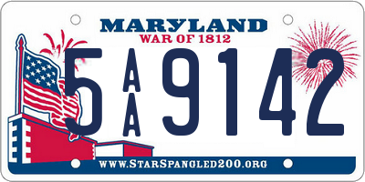 MD license plate 5AA9142