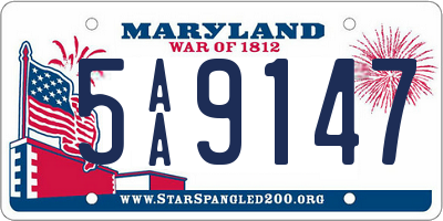 MD license plate 5AA9147