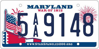 MD license plate 5AA9148