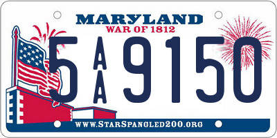 MD license plate 5AA9150