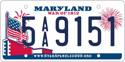 MD license plate 5AA9151