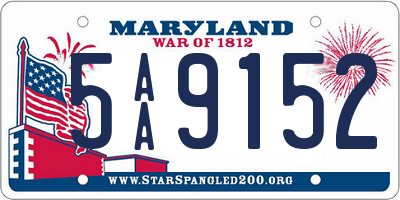 MD license plate 5AA9152