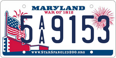 MD license plate 5AA9153