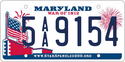 MD license plate 5AA9154