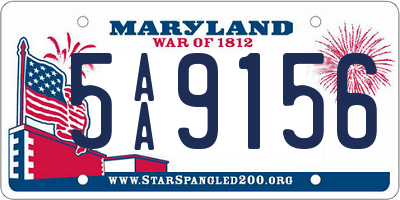 MD license plate 5AA9156