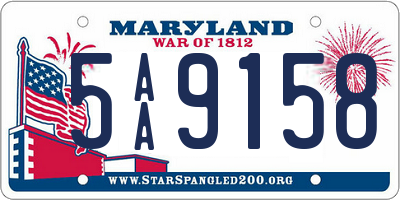 MD license plate 5AA9158