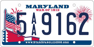 MD license plate 5AA9162