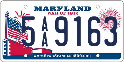 MD license plate 5AA9163