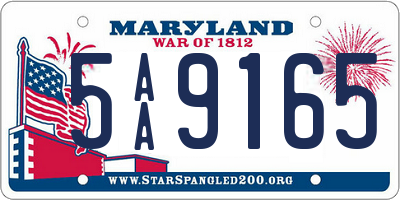 MD license plate 5AA9165