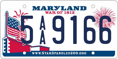 MD license plate 5AA9166