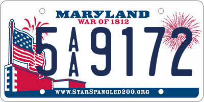 MD license plate 5AA9172