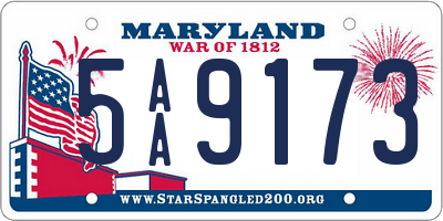 MD license plate 5AA9173