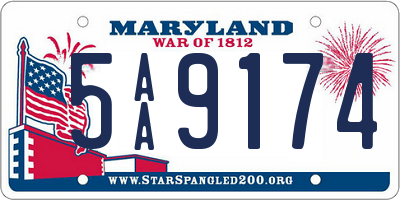 MD license plate 5AA9174